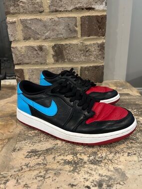 Nike Air Jordan Lows Sneakers - Black, Red & Turquoise Blue Women’s Size 8